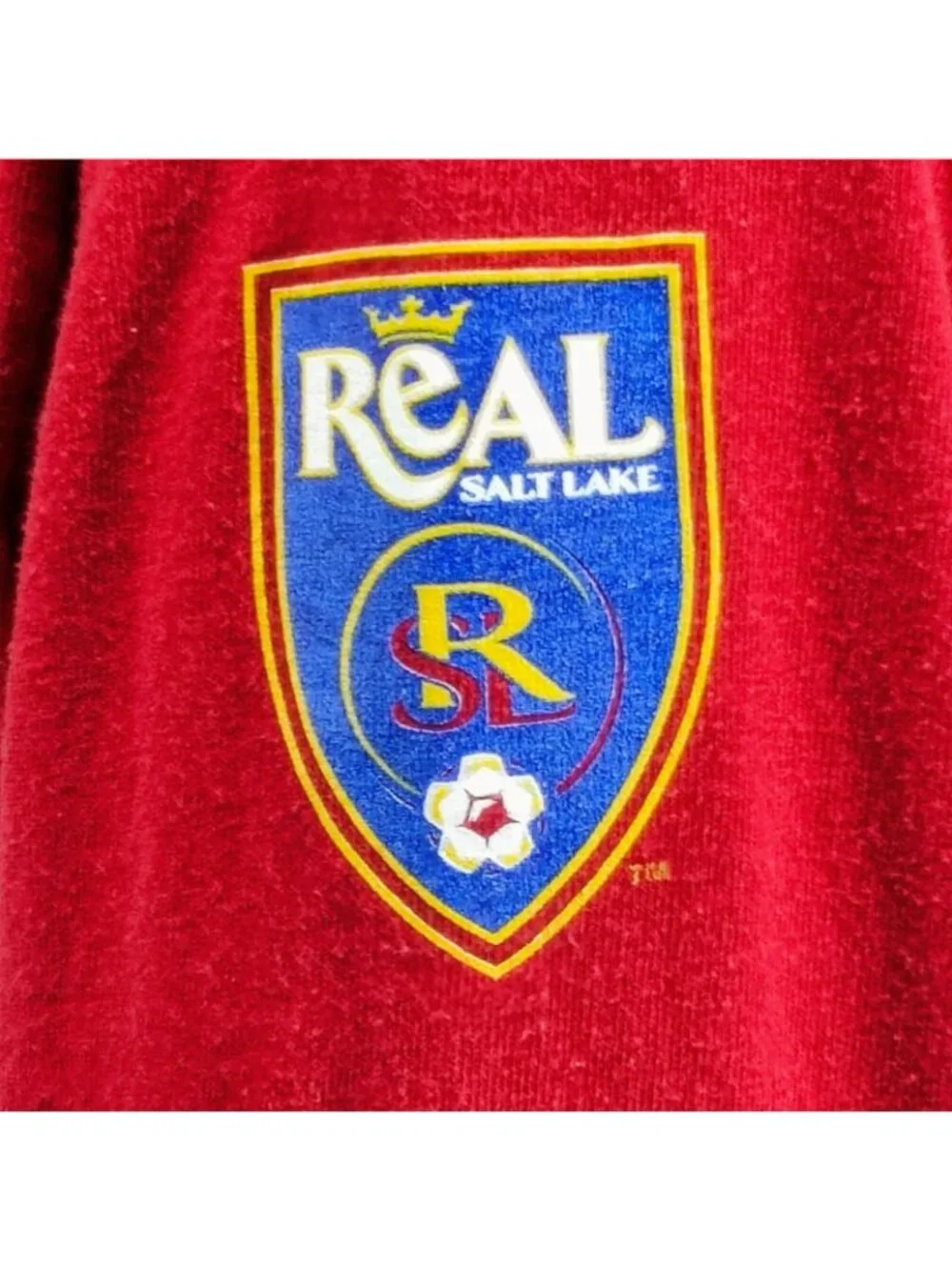 Adidas Real Salt Lake Logo Major League Soccer Red Long Sleeve Graphic Shirt (M)